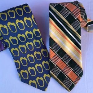 2 1970's VINTAGE TIES LIEBERT DON LOPER Wide TIE California MOD DISCO BOLD Men’s